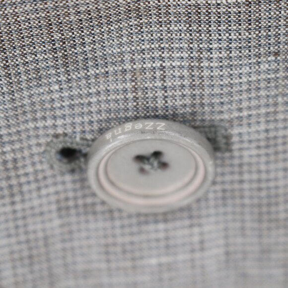 Z zegna sport coat men's 42R two button gray linen cotton wool unstructured - Picture 4 of 16